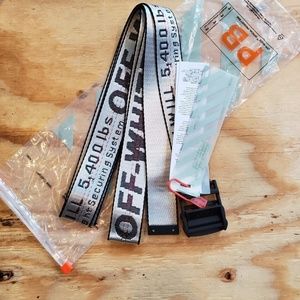 Authentic silver off white belt